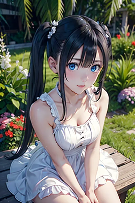 black pigtails,  twin tails, trending on cgstation,  twin tails hairstyle, beautiful gemini, , Trending on cgstation, wlop and s...