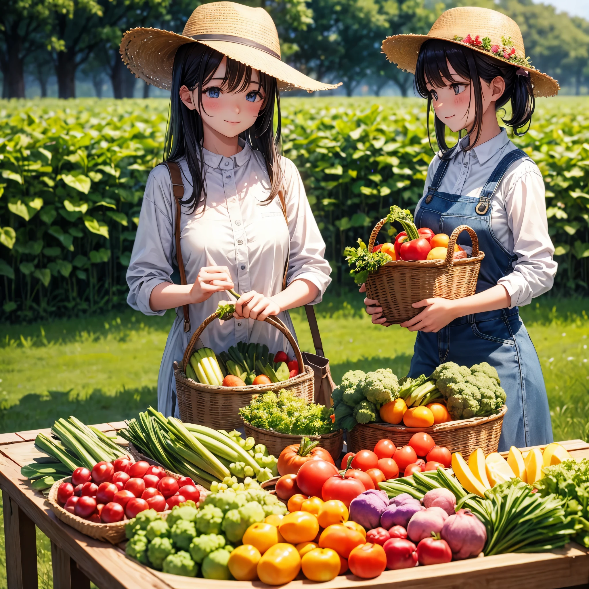 vêtements de campagne pour fermiers、nature、légumes、Fille d’agriculteur