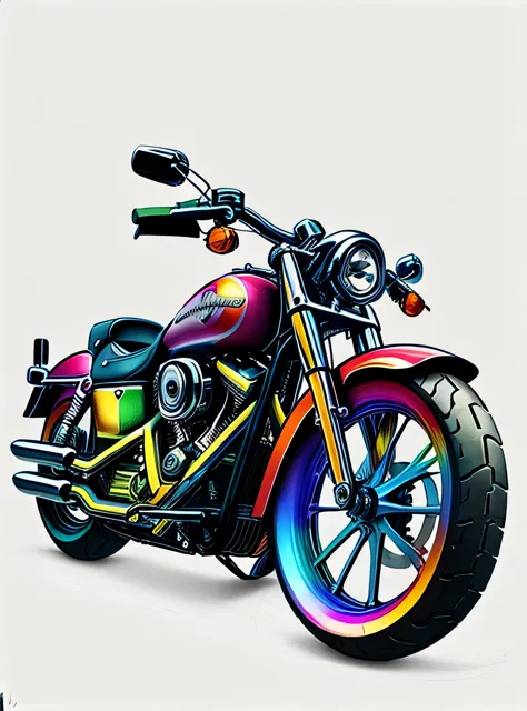 RainbowPencilRockAI motocicleta Harley-Davidson