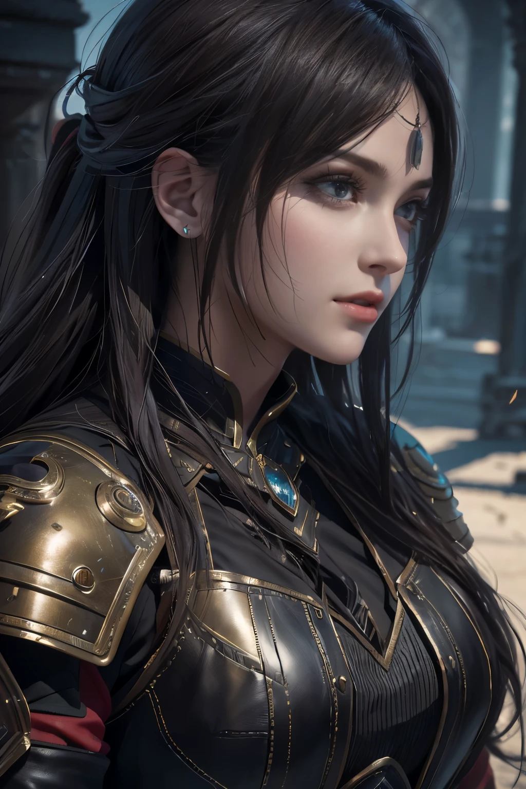 Game art，The best picture quality，Highest resolution，8K，(A bust photograph)，(Portrait)，(Head close-up:1.5)，(Rule of thirds)，Unreal Engine 5 rendering works， (The Girl of the Future)，(Female Warrior)， 
20岁少女，((Hunter))，An eye rich in detail，(Big breasts)，优雅高贵，冷漠，勇敢的，
（Medieval-style fur combat clothing，Glowing magic lines，Animal skin clothing with rich details），Medieval Lady Knight，Medieval ranger，
拍照姿势，简单背景，Movie lights，Ray tracing，Game CG，((3D Unreal Engine))，oc渲染反射纹