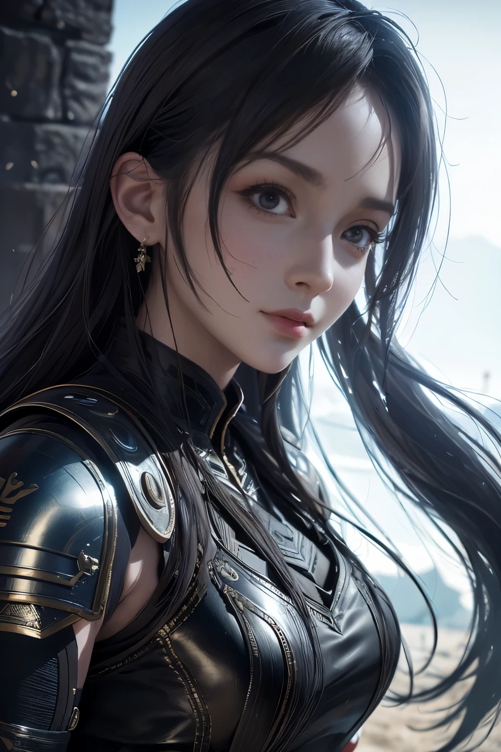 Game art，The best picture quality，Highest resolution，8K，(A bust photograph)，(Portrait)，(Head close-up:1.5)，(Rule of thirds)，Unreal Engine 5 rendering works， (The Girl of the Future)，(Female Warrior)， 
20岁少女，((Hunter))，An eye rich in detail，(Big breasts)，优雅高贵，冷漠，勇敢的，
（Medieval-style fur combat clothing，Glowing magic lines，Animal skin clothing with rich details），Medieval Lady Knight，Medieval ranger，
拍照姿势，简单背景，Movie lights，Ray tracing，Game CG，((3D Unreal Engine))，oc渲染反射纹