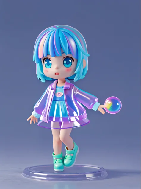Super cute girl, fluorescent translucent holographic jacket, blind box, super cute kids IP by Bubble Mart