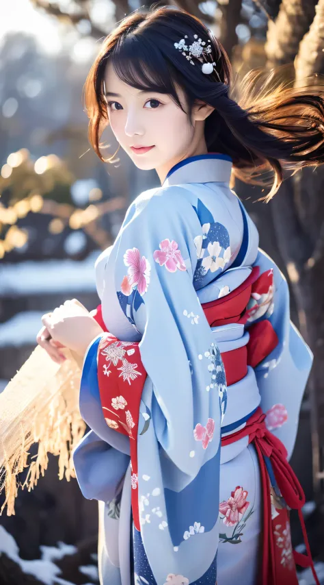 ((Kimono))、(full body Esbian)、(top-quality,​masterpiece:1.3,超A high resolution,),(ultra-detailliert,Caustics),(Photorealsitic:1....