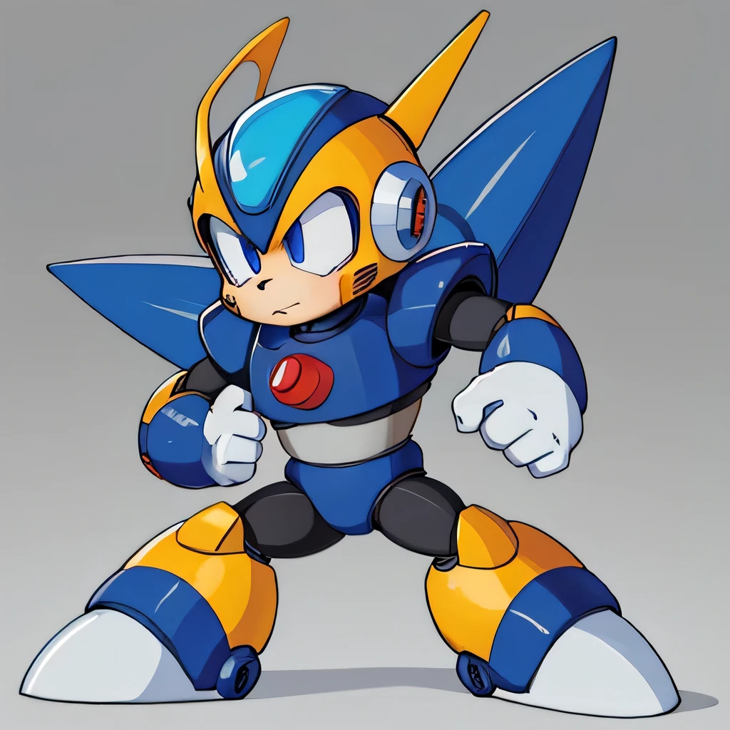 portrait in the style of Mega Man 2, (simple shading and colors), (robot master keiji inafune style), (((non-anthropomorphic or non-humanoid robot))), (industrial robot), (robot master portrait), (robot master megaman official art), (dialogue portrait), (cel shading), ((dynamic pose)), (game portrait), (portrait), official art, (((portrait))), (game portrait), (solo), (keiji inafune style), ((megaman 2 mugshot)), ((robot master)), ((ninja robot)), bold lines, defined shapes, and a slightly more robotic and geometric aesthetic), robot, robot joints, ((keiji_inafune_style))