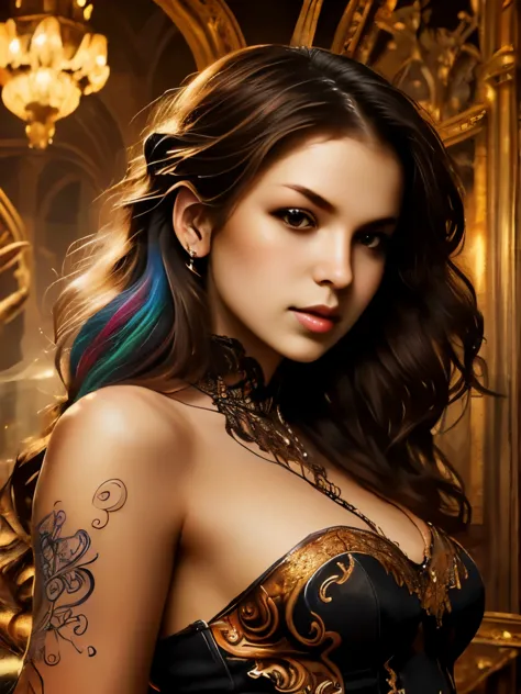 official art, highest details, beautiful and aesthetic, fractal art, colorful, masterpiece, best quality, 1girl,
