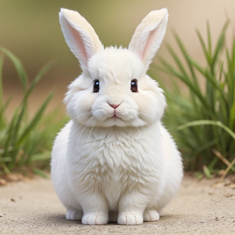 
Cute fluffy bunny. Floppy ears. Button nose. Bright eyes. By wildlife illustrator.