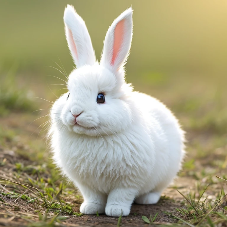 
Cute fluffy bunny. Floppy ears. Button nose. Bright eyes. By wildlife illustrator.