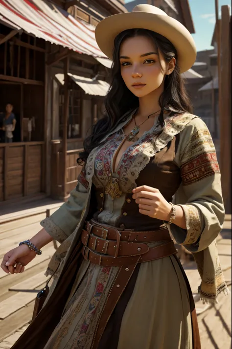 hyper realistic 1girl in old west clothing, fantasy art, photorealistic, dynamic lighting, artstation, highly detailed face, 4k,...