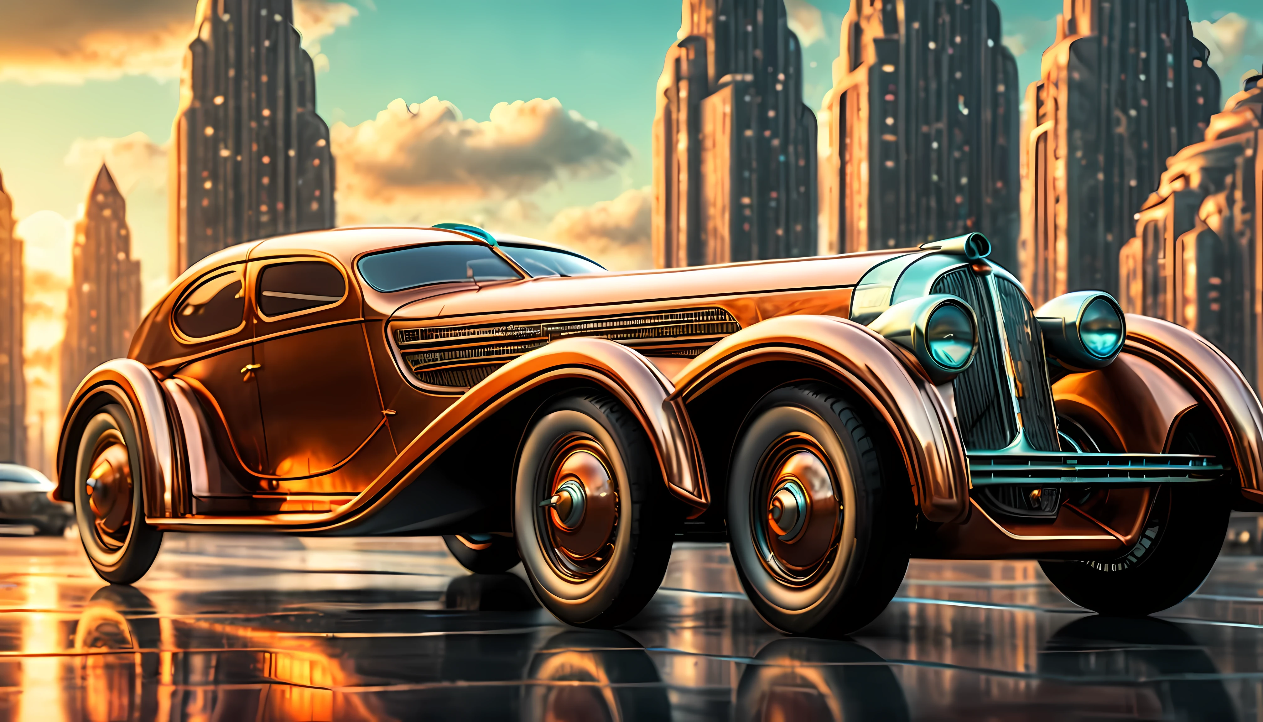 art deco style flying car, art deco style science fiction,

(best quality,4k,8k,highres,masterpiece:1.2),ultra-detailed,(realistic,photorealistic,photo-realistic:1.37),HDR,UHD,studio lighting,ultra-fine painting,sharp focus,physically-based rendering,extreme detail description,professional,vivid colors,bokeh.