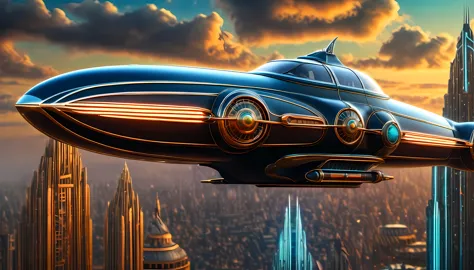 art deco style flying car, art deco style science fiction,

(best quality,4k,8k,highres,masterpiece:1.2),ultra-detailed,(realist...