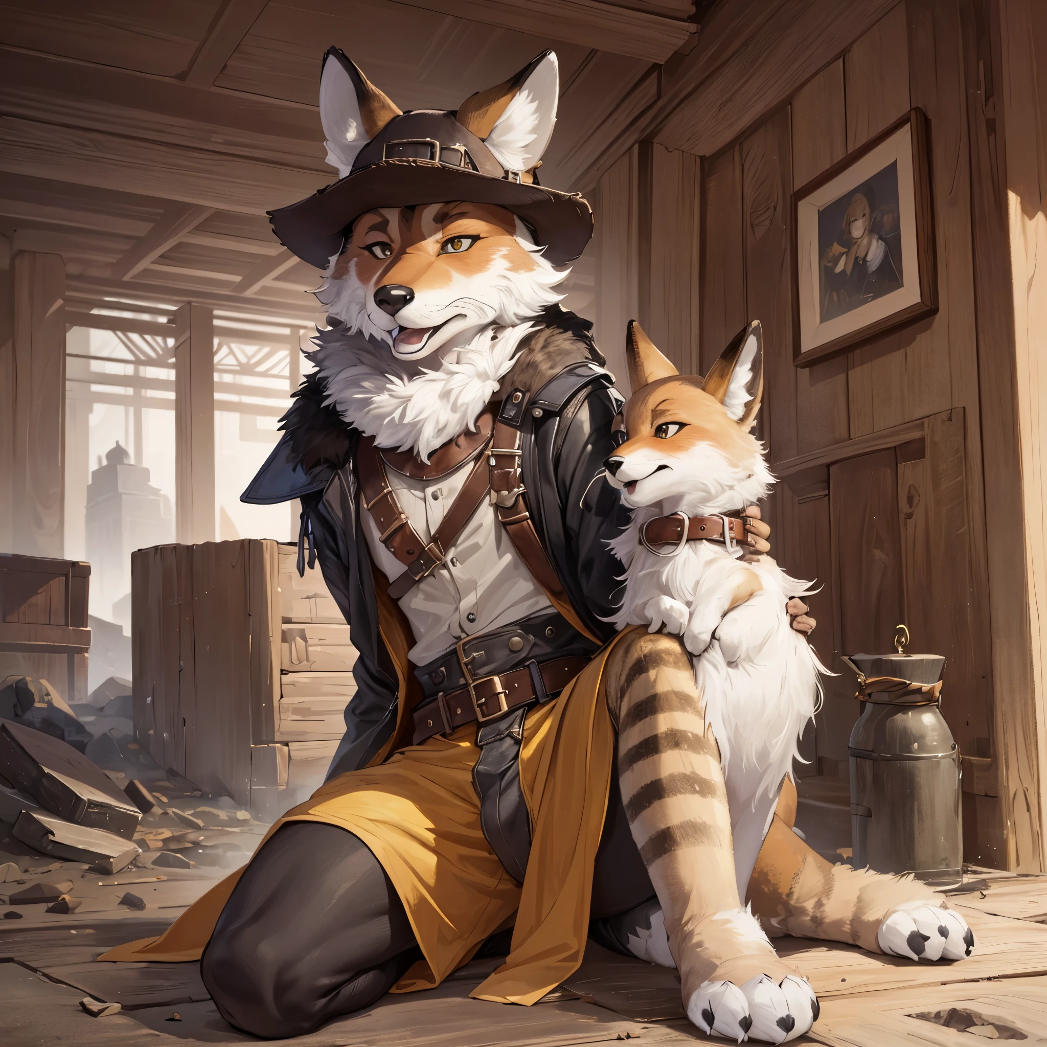 There is a man and a cat sitting on the floor - SeaArt AI There is a man and a cat sitting on the floor - SeaArt AI