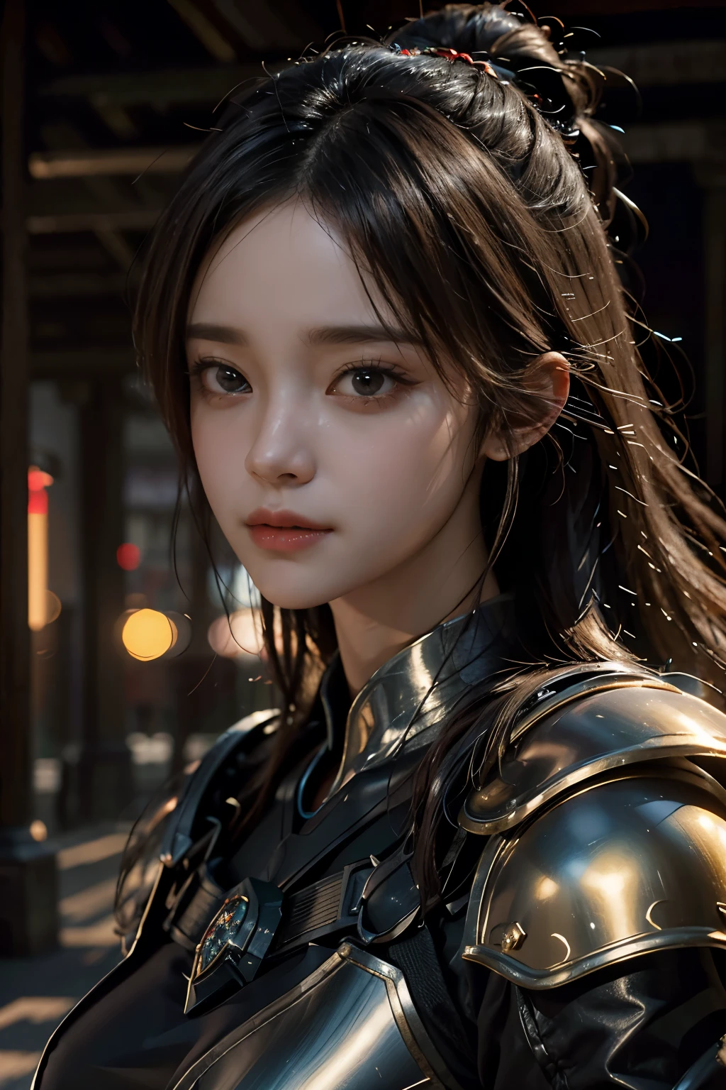 Game art，The best picture quality，Highest resolution，8K，(A bust photograph)，(Portrait)，(Head close-up:1.5)，(Rule of thirds)，Unreal Engine 5 rendering works， (The Girl of the Future)，(Female Warrior)， 
20岁少女，((Hunter))，An eye rich in detail，(Big breasts)，优雅高贵，冷漠，勇敢的，
（Medieval-style fur combat clothing，Glowing magic lines，Animal skin clothing with rich details），Medieval Lady Knight，Medieval ranger，
拍照姿势，简单背景，Movie lights，Ray tracing，Game CG，((3D Unreal Engine))，oc渲染反射纹