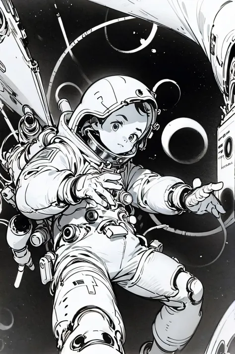 line art astronout