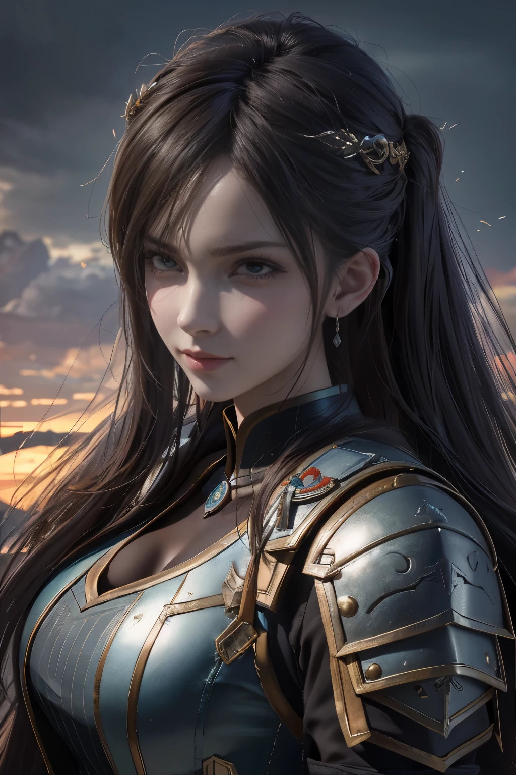 Game art，The best picture quality，Highest resolution，8K，(A bust photograph)，(Portrait)，(Head close-up:1.5)，(Rule of thirds)，Unreal Engine 5 rendering works， (The Girl of the Future)，(Female Warrior)， 
20岁少女，((Hunter))，An eye rich in detail，(Big breasts)，优雅高贵，冷漠，勇敢的，
（Medieval-style fur combat clothing，Glowing magic lines，Animal skin clothing with rich details），Medieval Lady Knight，Medieval ranger，
拍照姿势，简单背景，Movie lights，Ray tracing，Game CG，((3D Unreal Engine))，oc渲染反射纹