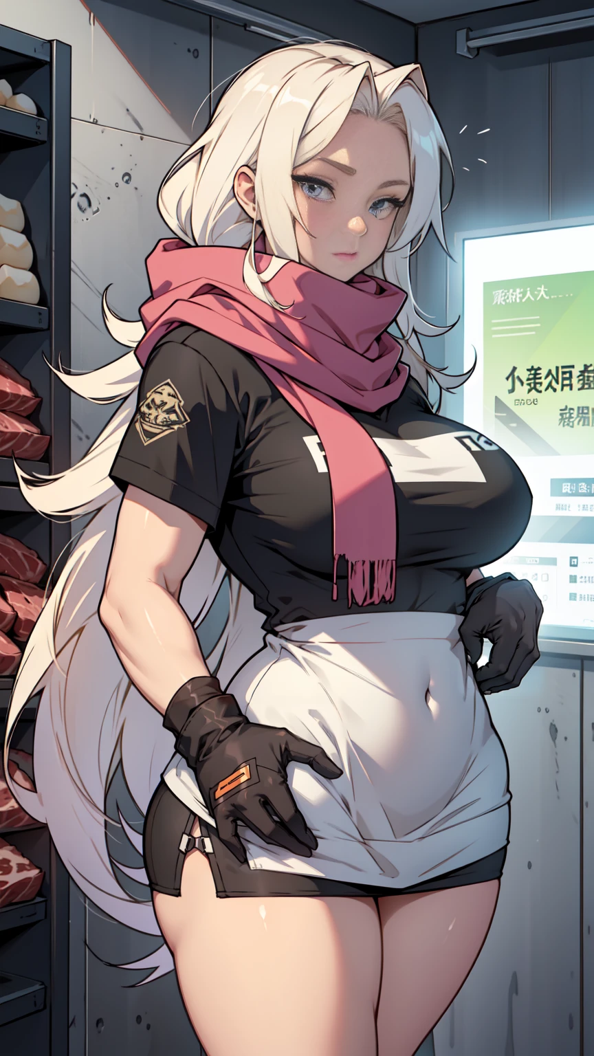 Extremely long hair perfect anatomy 1 girl tall solo curvy hoodie perfect body ((scarf)) ((Gloves)) perfect hands ((huge )),lower body「Xiaoding tied meat rice dumplings」