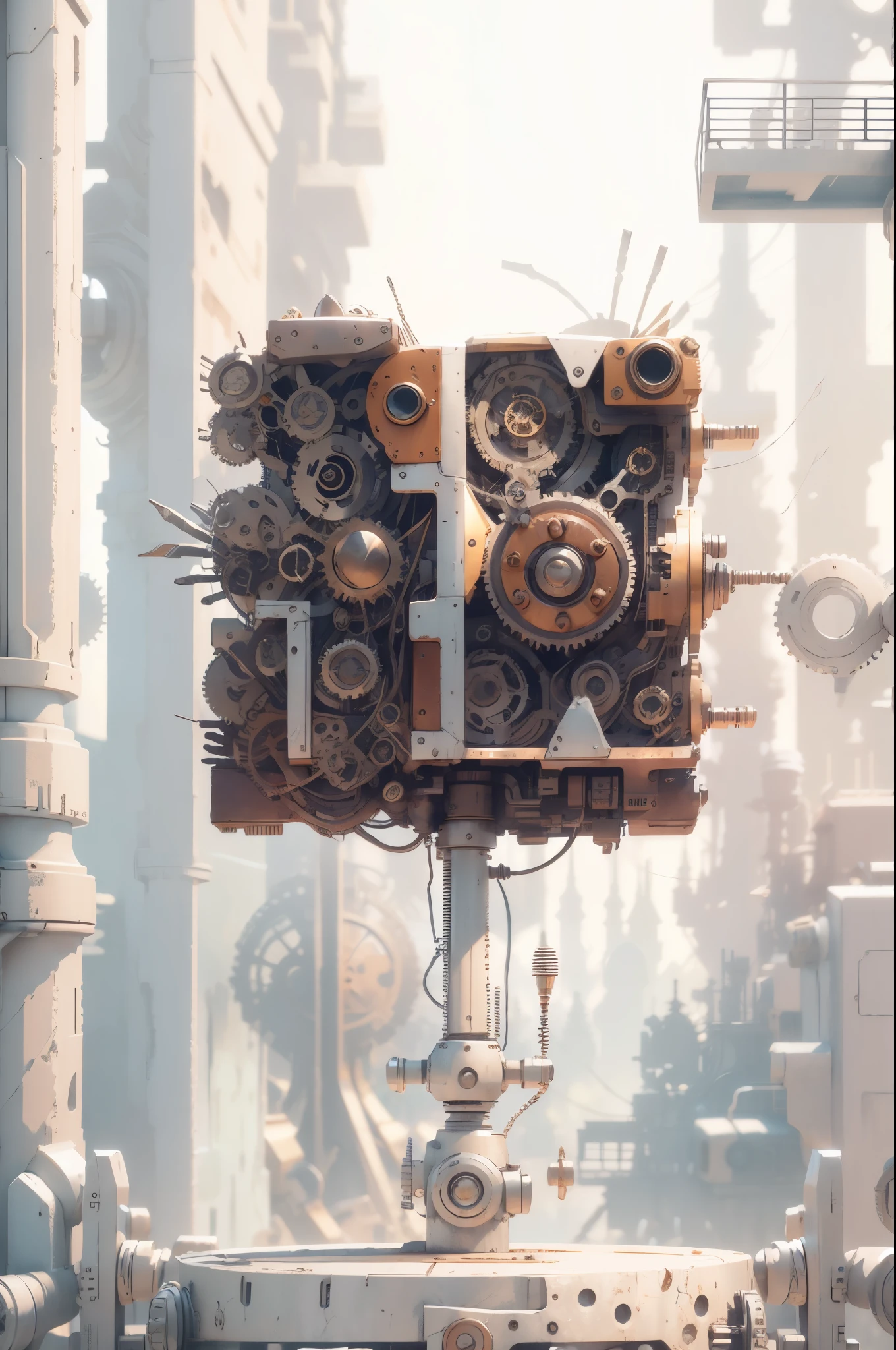 (art des nombres,steampunk)，panneaux métalliques, engrenages, fils, câbles, des étincelles, des vis， (Sculpture 3D，rendu par octane，lumière volumétrique，lumière douce et naturelle，), (super délicat:1.2, perdre la concentration:1.2, extrêmement coloré, éclairage cinématographique, Clair-obscur,tracé laser), chef-d&#39;œuvre, très riche,Super détaillé,8k,Meccog, 3ddianshang\(style\)