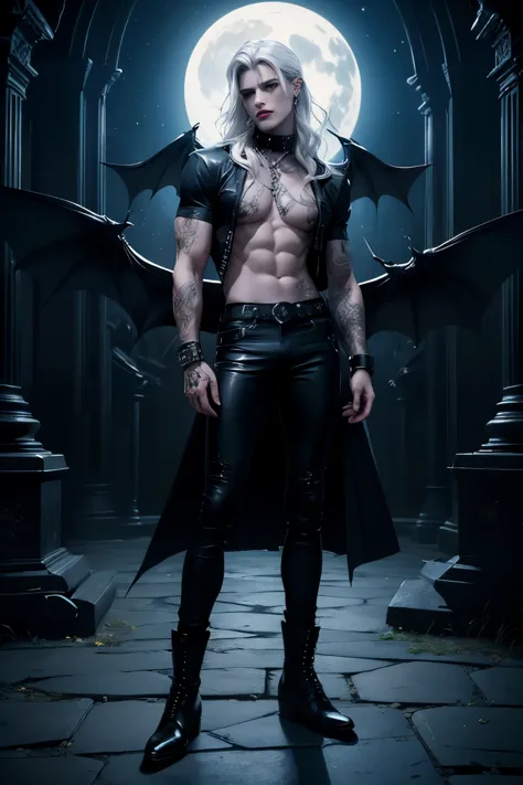 ((Best quality)), ((masterpiece)), (detailed), ((perfect face)), ((halfbody)) perfect proporcions, He is a handsome dark angel, ...