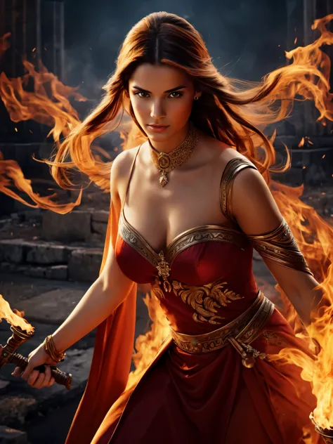 ethereal woman on fire,ancient Carthage,Aeneas my love,hurt,pain,flames,Fullscreen fire background cm™