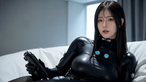 reika shimohira、gantz、reika shimohira、beautiful face、1 girl、big breasts、elegant adult woman、beautiful woman、gantz suit、outstandi...