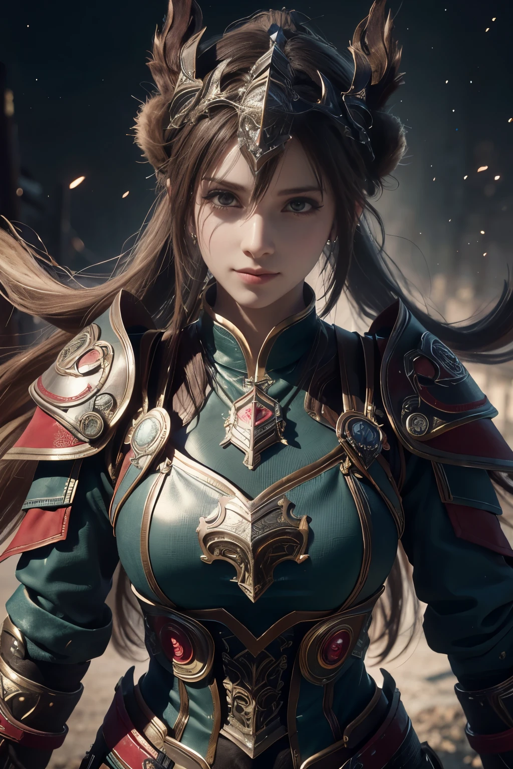 Game art，The best picture quality，Highest resolution，8K，(A bust photograph)，(Portrait)，(Head close-up:1.5)，(Rule of thirds)，Unreal Engine 5 rendering works， (The Girl of the Future)，(Female Warrior)， 
20岁少女，((Hunter))，An eye rich in detail，(Big breasts)，优雅高贵，冷漠，勇敢的，
（Medieval-style fur combat clothing，Glowing magic lines，Fur clothing with rich details），Medieval Lady Knight，Medieval ranger，
拍照姿势，简单背景，Movie lights，Ray tracing，Game CG，((3D Unreal Engine))，oc渲染反射纹