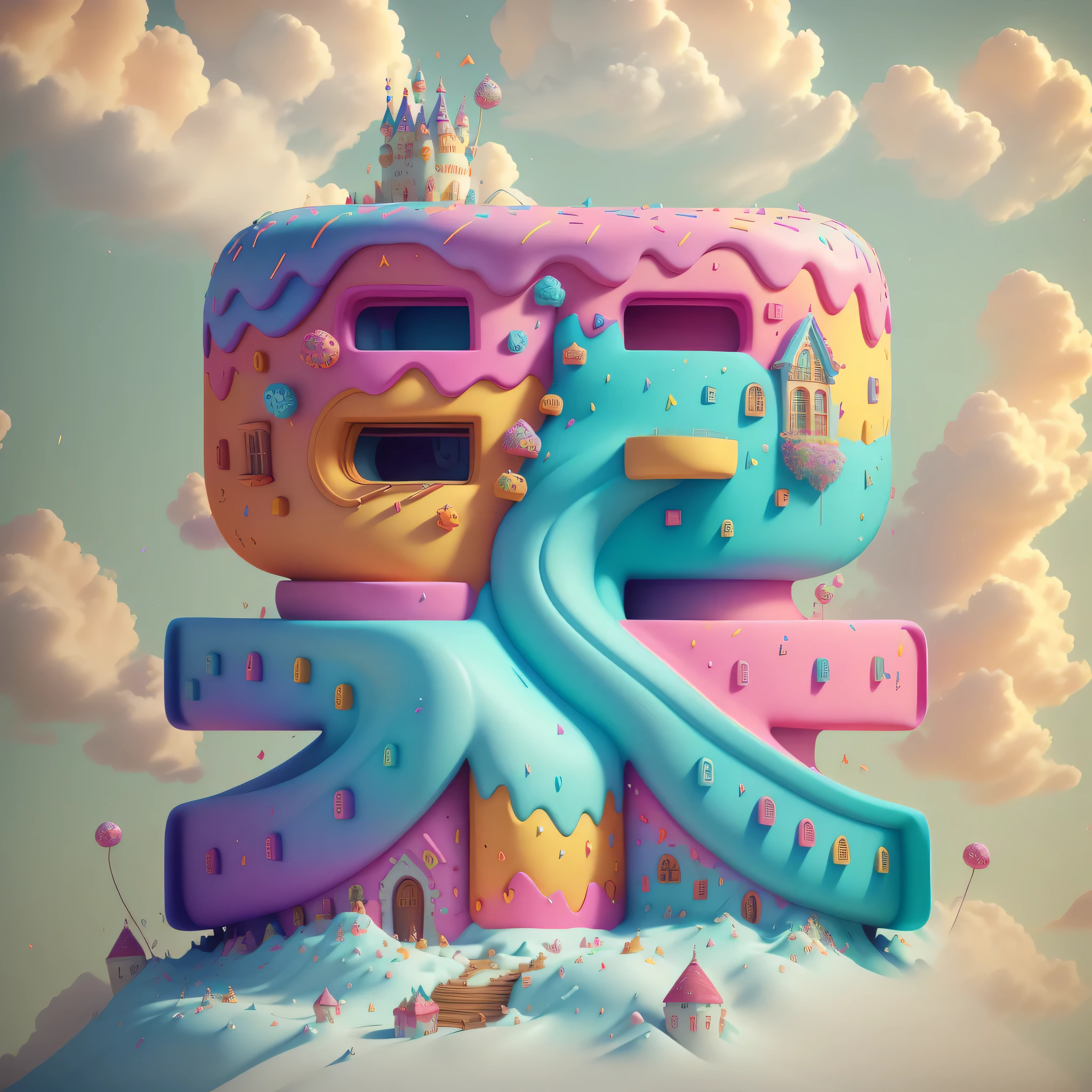 (F/2.4:1.2) (charming:1.3) (happiness:1.2) (colorful:1.2) (Energetic:1.2) (vivid:1.2) (a Funny crooked castle 🏰 made with donuts:1.3) (lollipop:1.2) (tilt:1.2) (Sweet) (masterpiece) (cartoony lighting) (Toon shading:1.2) (Wallpaper phone) (Ultra high detail) (Unreal Engine 5) (confetti:1.3) (soft cartoon cloud:1.2)