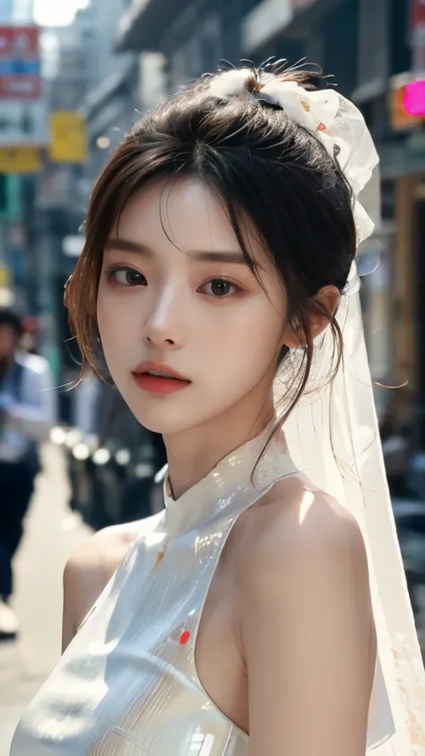 ((high quality, masterpiece:1.4)), 1 girl, ((elegant, majestic, beautiful, Korean, Upper body, streetwear:1.4, pretty face, noon...
