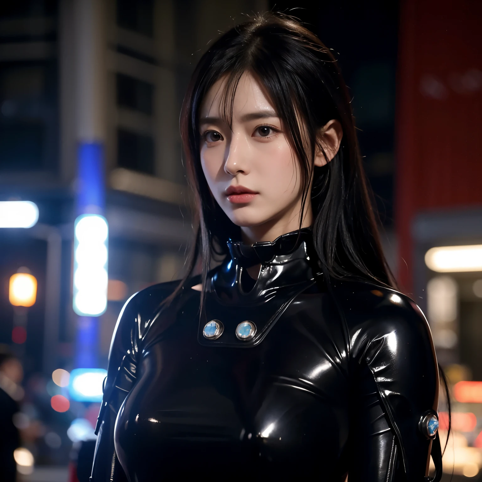 Reika Shimohira、Gantz、Reika Shimohira、GANTZ、GANTZ suit、顔以外全身rubber suit、全身rubber suit、rubber suit、luster、light reflection、No exposure、Low exposure、No exposure