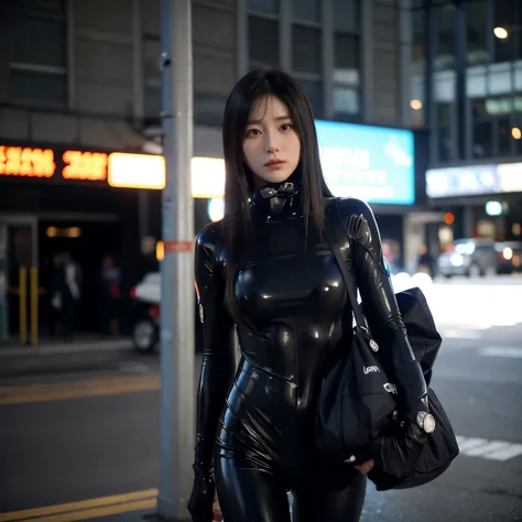 reika shimohira、gantz、reika shimohira、gantz、gantz suit、顔以外全身rubber suit、全身rubber suit、rubber suit、luster、light reflection、no exp...