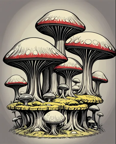 Vector art of mushroom Porcini art with ultra deatil art