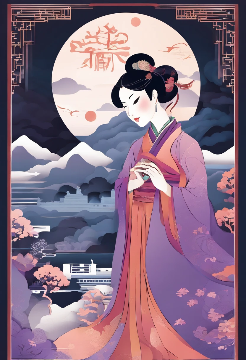 masterpiece, A Chiense woman in a hanfu, beautiful render of a fairytale, in the style of paper art, painting of beautiful, beautiful as the moon, very intricate masterpiece, painted metal, beautiful intricate masterpiece, multiple layers, Mysterious, Ancient China background, red
