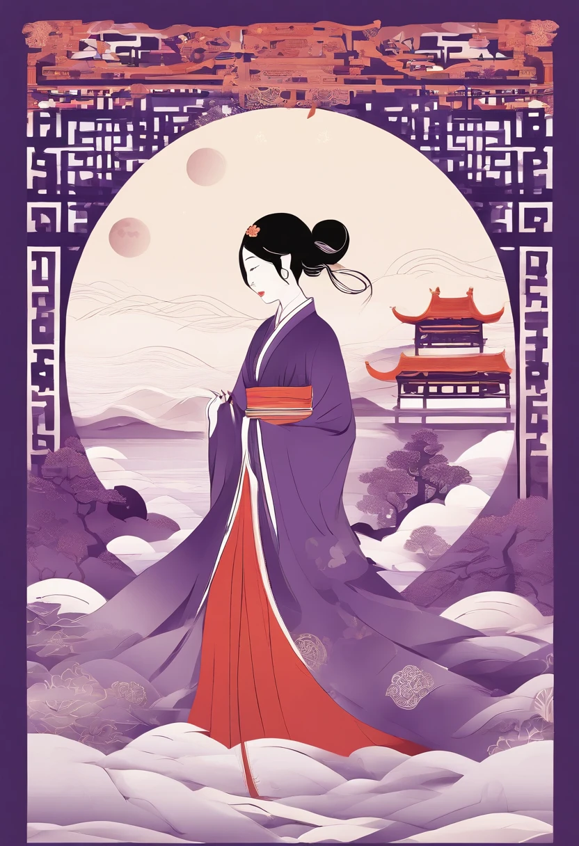 masterpiece, A Chiense woman in a hanfu, beautiful render of a fairytale, in the style of paper art, painting of beautiful, beautiful as the moon, very intricate masterpiece, painted metal, beautiful intricate masterpiece, multiple layers, Mysterious, Ancient China background, red
