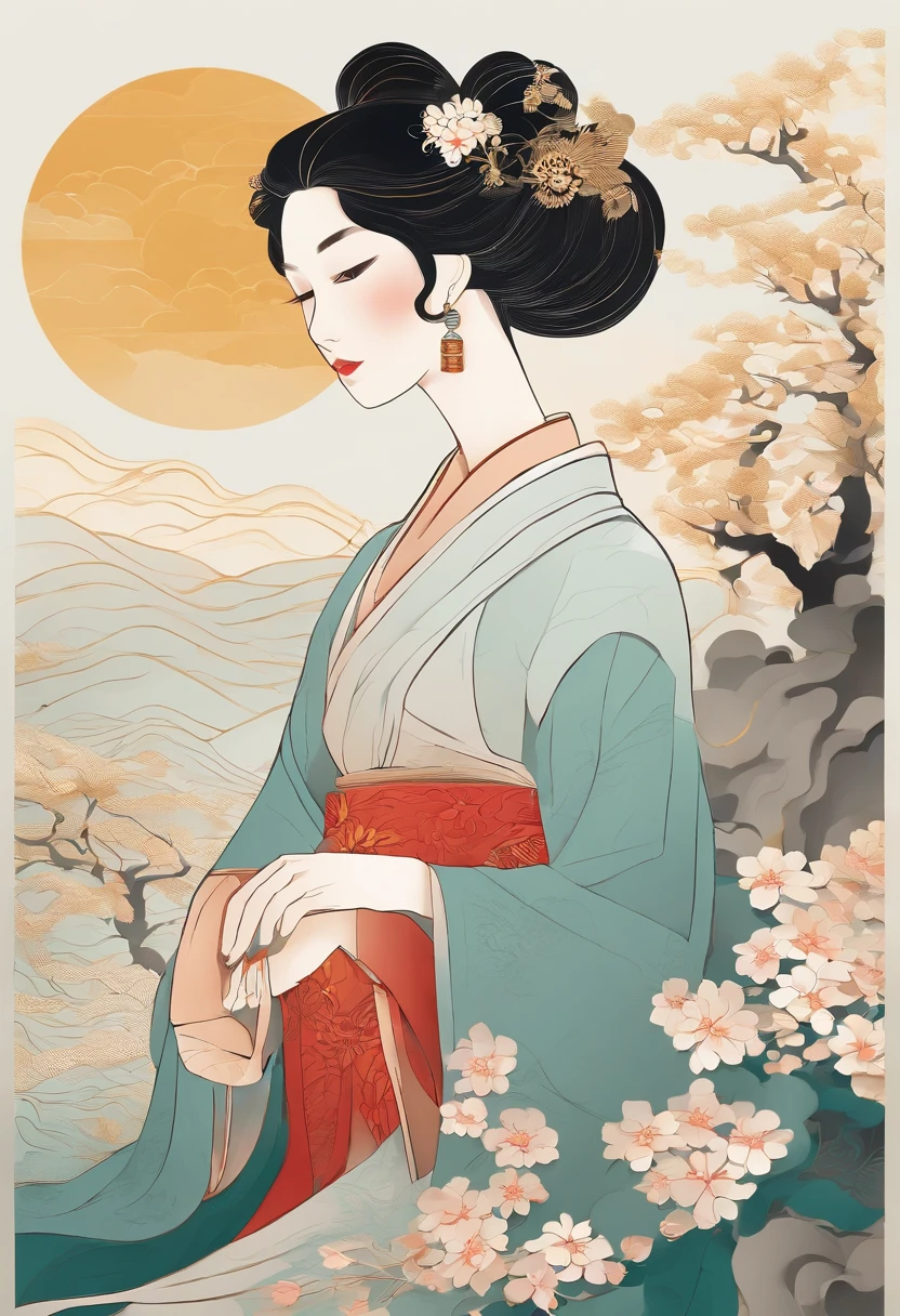 masterpiece, A Chiense woman in a hanfu, beautiful render of a fairytale, in the style of paper art, painting of beautiful, beautiful as the moon, very intricate masterpiece, painted metal, beautiful intricate masterpiece, multiple layers, Mysterious, Ancient China background, red
