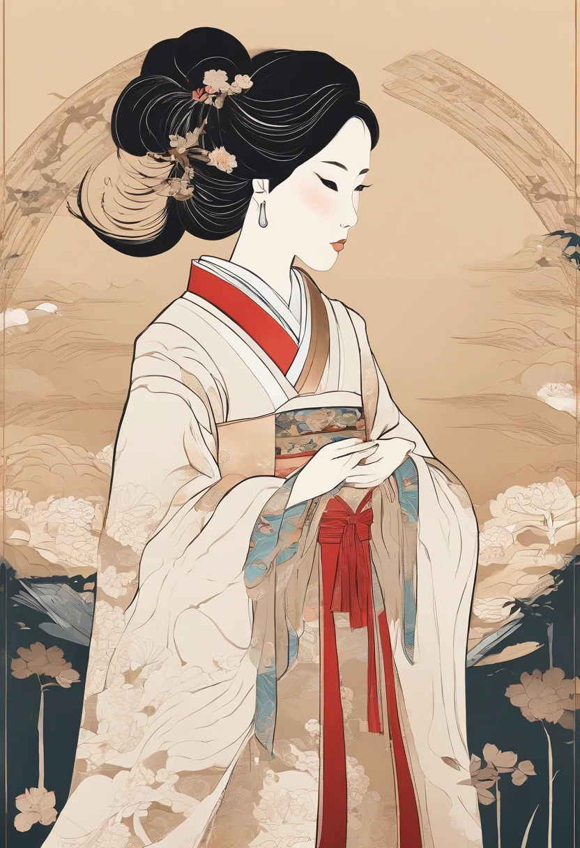 masterpiece, A Chiense woman in a hanfu, beautiful render of a fairytale, in the style of paper art, painting of beautiful, beautiful as the moon, very intricate masterpiece, painted metal, beautiful intricate masterpiece, multiple layers, Mysterious, Ancient China background, red
