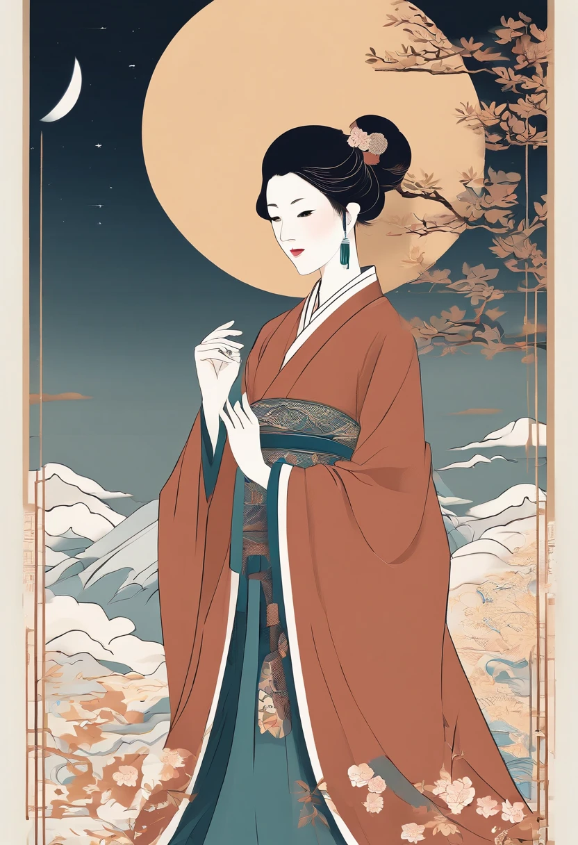 masterpiece, A Chiense woman in a hanfu, beautiful render of a fairytale, in the style of paper art, painting of beautiful, beautiful as the moon, very intricate masterpiece, painted metal, beautiful intricate masterpiece, multiple layers, Mysterious, Ancient China background, red
