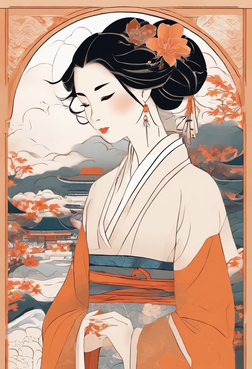 masterpiece, A Chiense woman in a hanfu, beautiful render of a fairytale, in the style of paper art, painting of beautiful, beautiful as the moon, very intricate masterpiece, painted metal, beautiful intricate masterpiece, multiple layers, Mysterious, Ancient China background, red
