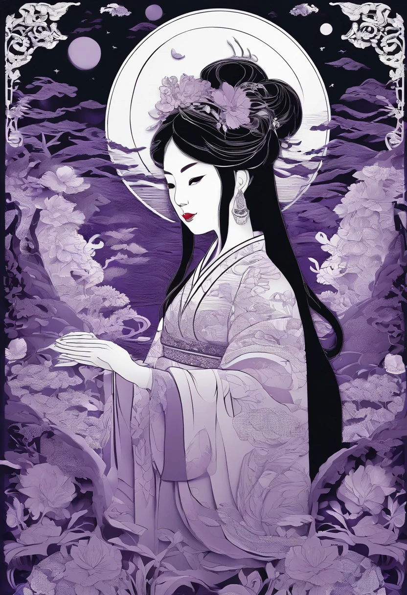 masterpiece, A Chiense woman in a hanfu, beautiful render of a fairytale, in the style of paper art, painting of beautiful, beautiful as the moon, very intricate masterpiece, painted metal, beautiful intricate masterpiece, multiple layers, Mysterious, Ancient China background, green
