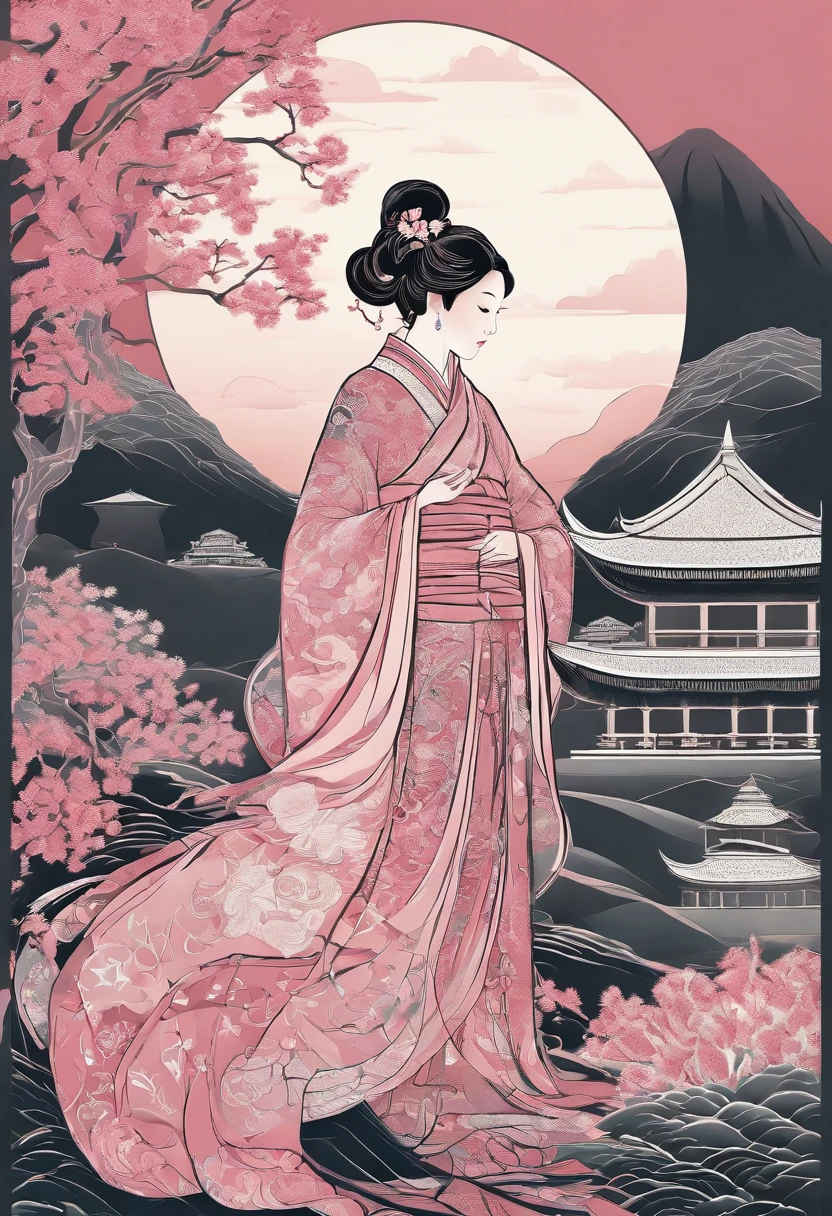 masterpiece, A Chiense woman in a hanfu, beautiful render of a fairytale, in the style of paper art, painting of beautiful, beautiful as the moon, very intricate masterpiece, painted metal, beautiful intricate masterpiece, multiple layers, Mysterious, Ancient China background, green
