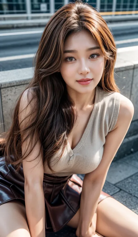 best quality,8k, Detailed facial depictions, Detailed eye description, Brown hair(long wavyhair),two beautiful Korean women (don...