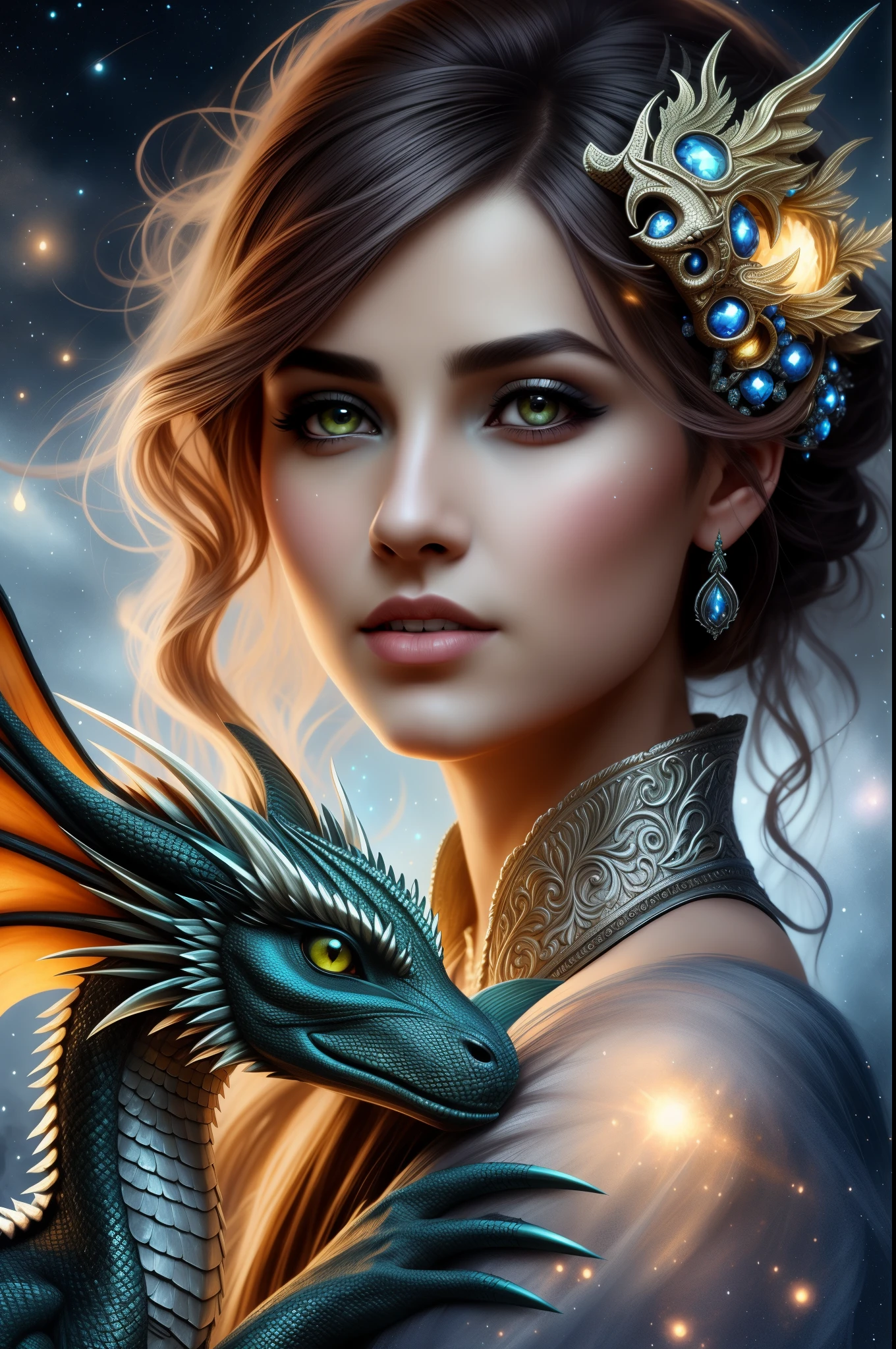 there is a dragon that is sitting in front of a clock, dragon portrait, dragon art, chinese dragon concept art, colossal dragon as background, loong, collectible card art, cyborg dragon portrait, detailed fantasy digital art, 4k detailed digital art, 8k high quality detailed art, 4 k detail fantasy, 4k highly detailed digital art, epic fantasy digital art style