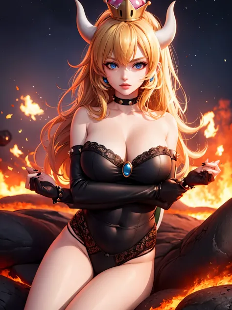 ((high detailed, best quality, 4k, masterpiece, hd:1.3)), ((best quality)), (((HD))), (((8k))), (ultraDH), (ultra HD), Princess Daisy, blue eyes, BREAK blue eyes, seductive, attractive, smooth anime cg art, 36C breasts, long legs, vivid colors, detailed di...