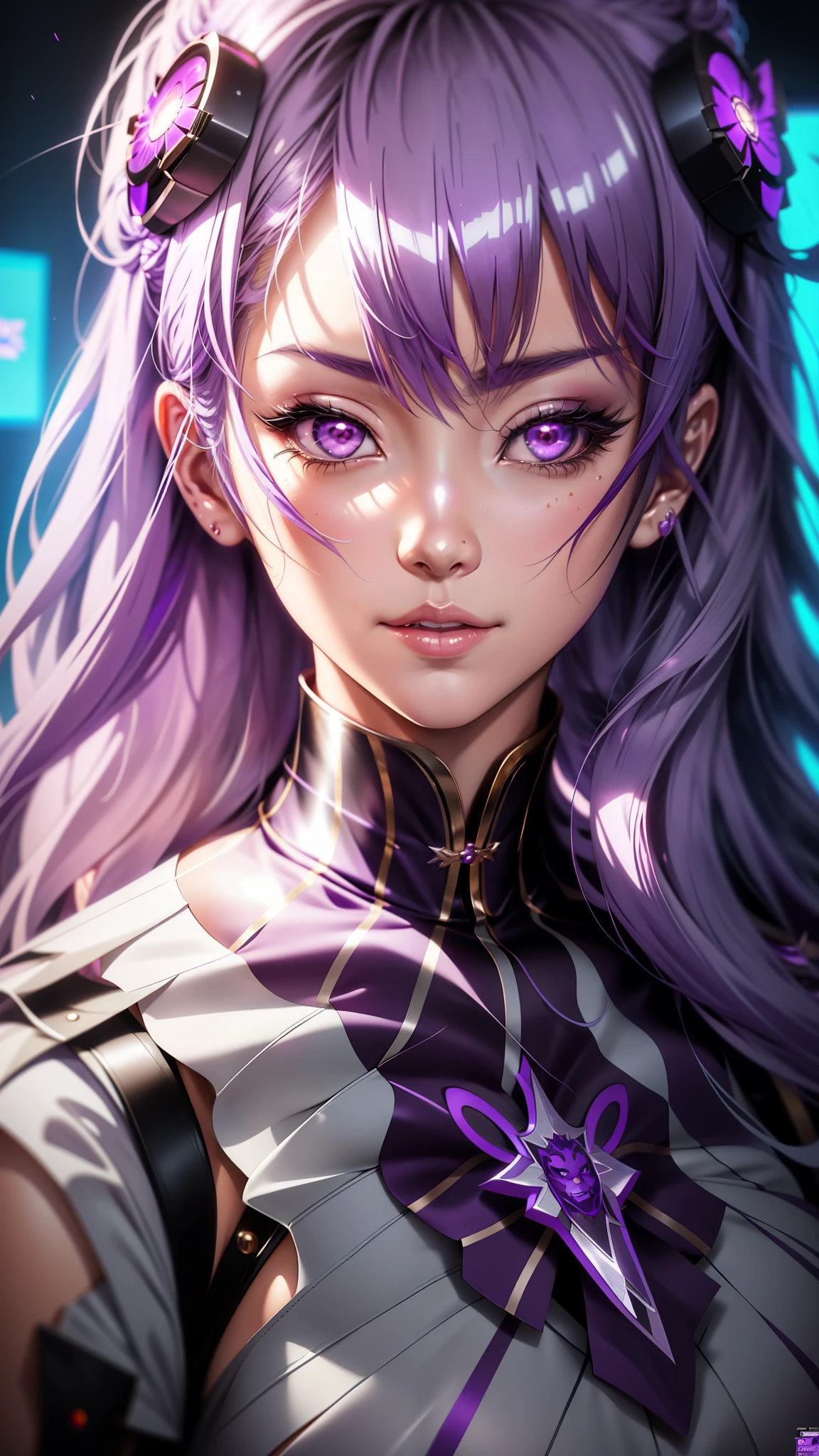 Anime-Figur mit lila Maske und silbernem Haar, Detaillierte digitale Anime-Kunst, 8k hochwertige, detaillierte Kunst, extrem detailliertes Artgerm, 8k atemberaubende Kunstwerke, fanart best artstation, artgerm. Hohe Detailliertheit, artgerm detailliert, artgerm on artstation pixiv, artgerm 4 k, artgerm. Anime-Illustration