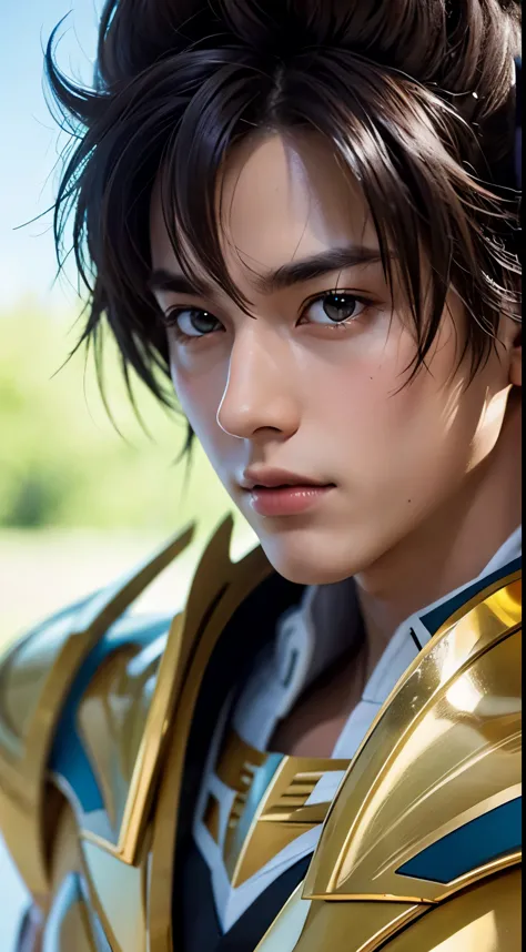 masterpiece, highest quality, ultra-detailed, hyper-real, ((seiya)), a man,perfect face, foto frontal, cinematic lighthing, full...