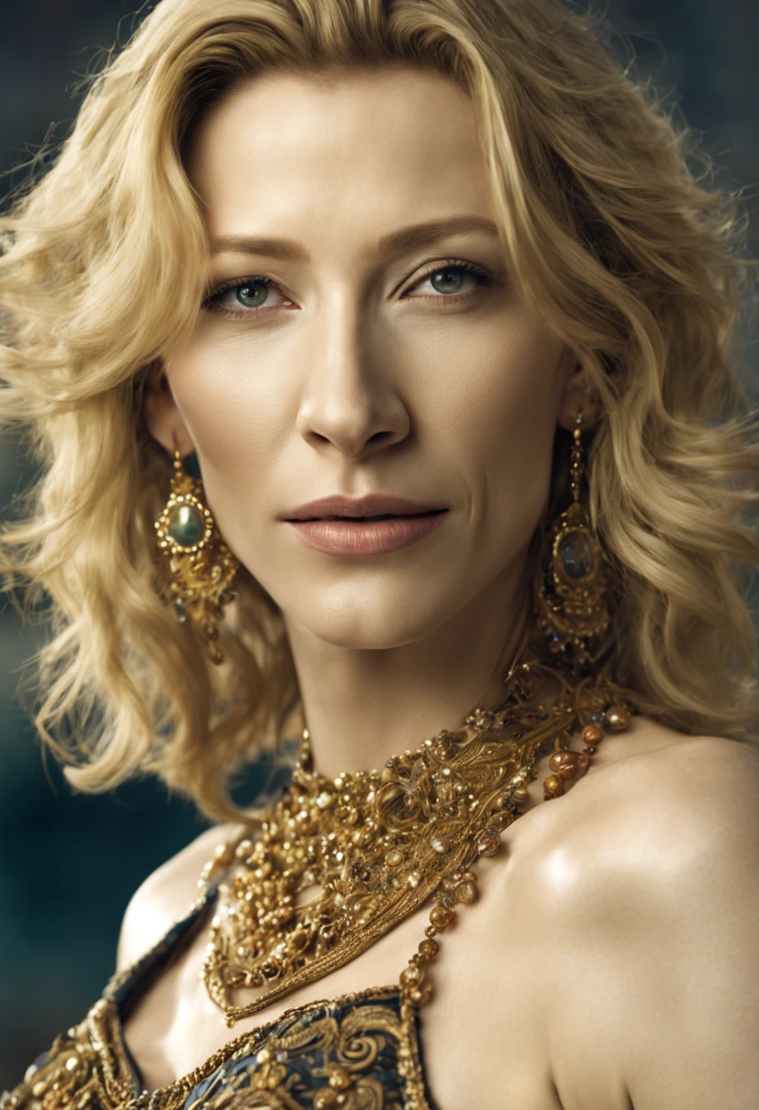 cate blanchett, 30 years old woman), is a bikini clad seductress with many  jewe - SeaArt AI