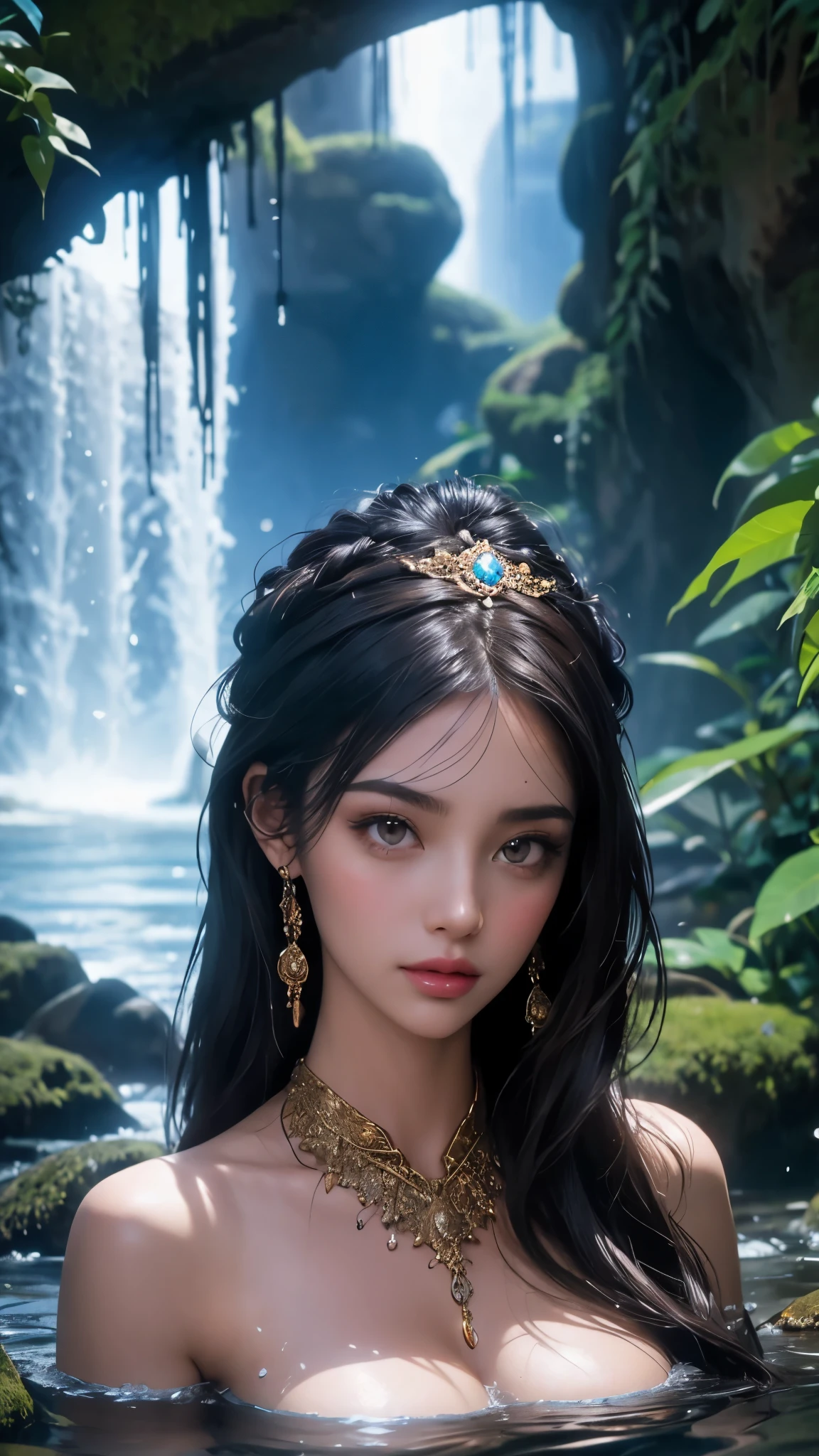 there is a beautiful woman that is sitting on a rock in the water, furry fantasy art, 4k highly detailed digital art, very very beautiful furry art, detailed fantasy digital art, highly detailed fantasy art, by Kerembeyit, detailed fantasy art, anthropomorphic women, 4k detailed digital art, alex grey hair women, anthropomorphic feminine women 