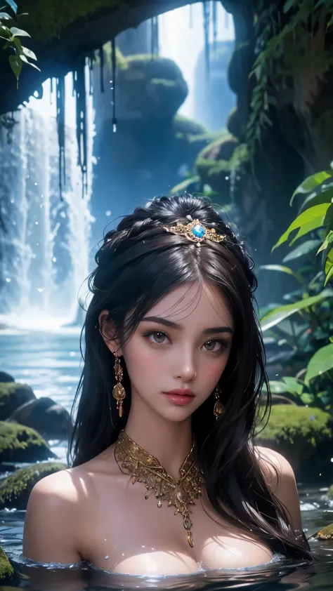 there is a beautiful woman that is sitting on a rock in the water, furry fantasy art, 4k highly detailed digital art, very very beautiful furry art, detailed fantasy digital art, highly detailed fantasy art, by Kerembeyit, detailed fantasy art, anthropomor...