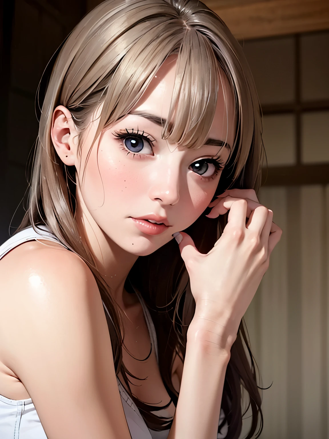 ((masterpiece, highest quality, Super fine, High resolution)), alone, beautiful girl, shining eyes, perfect eyes, 15 years old, 5 fingers on hand, Silver theme,