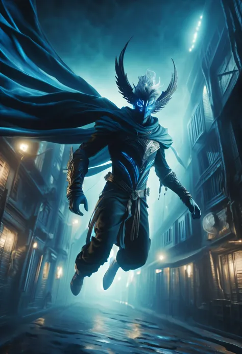 actual photo of raziel (flight:1.3) in dark city, dark fantasy style, ,high resolution, (detailed actual image:1), crazy details...