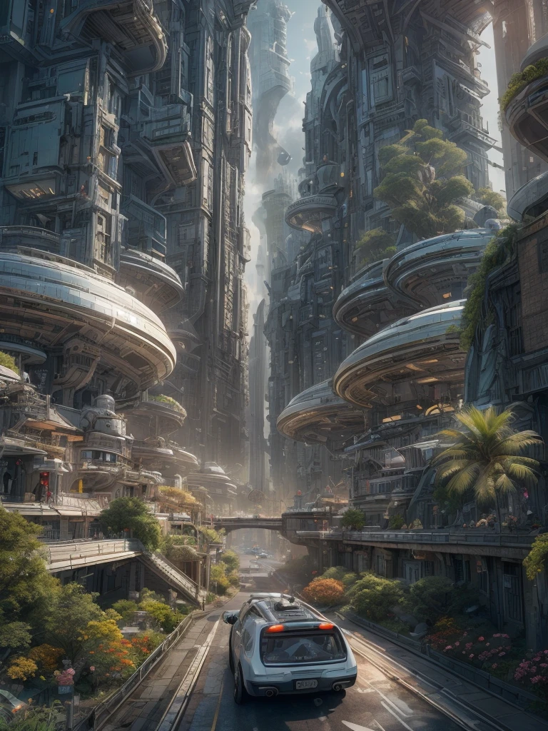 unreal engine:1.4,UHD,Best quality:1.4, fotorrealist:1.4, Masterpiece:1.8, unearthly, , Colonization of a new planet, gloomy atmosphere, a lot of alien vegetation, Intricate flowers, Alien Creatures, wild atmosphere, aggressive environment, amazing, stunning artwork. (Best quality,4k,8K,A high resolution,Masterpiece:1.2), ultra detailed ,(realist,fotorrealist,fotorrealist:1.37),HDR,UHD,Studio lighting, Ultra-thin paint, sharp focus, physically based representation, very detailed description, professional, Bright colors, fantastic city, The capital of the empire, mega tall skyscrapers. space towers for mooring star cruisers, pierce the sky, Bright city lights, the river pierces the city, waterfalls in city gardens, mega high waterfalls, who never sleeps. In the middle of a bustling cityscape, Famous high-tech pyramid style architecture, Its architectural wonders are embodied in a futuristic style.. When the hovercar glides easily through the air，Город full of life，full of life。，full of life。，full of life。，full of life。。, Modern technology blends seamlessly with traditional Arab luxury urban structures.. This is an amazing piece of art, Use Pixai, to bring powerful AI models to life, Showcase the limitless creativity and possibilities of our imagination. Experience the future of cityscapes at Pixai，Immerse yourself in the ghostly world of art, deep bottomless chasms filled with lava, lava falls, fire and smoke, A transport spaceship is moored to the spaceport terminal