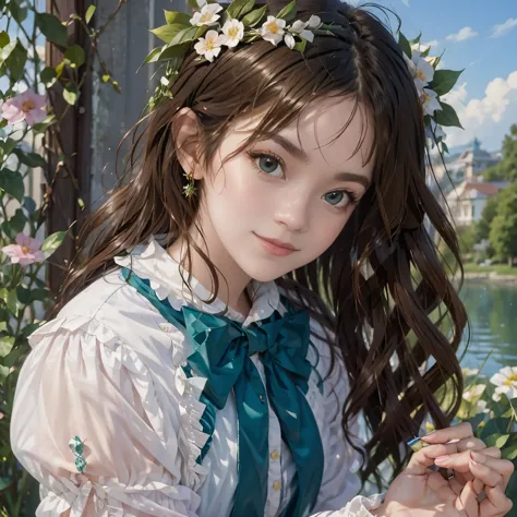 (masterpiece, best quality:1.2), 1 girl,top quality , masterpiece высокого искусства. portrait of 1girl, very sweet and pretty g...