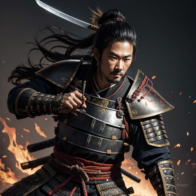 Realistic depiction of a Samurai warrior.